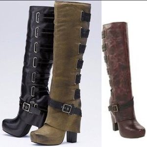 Brown over the knee boots